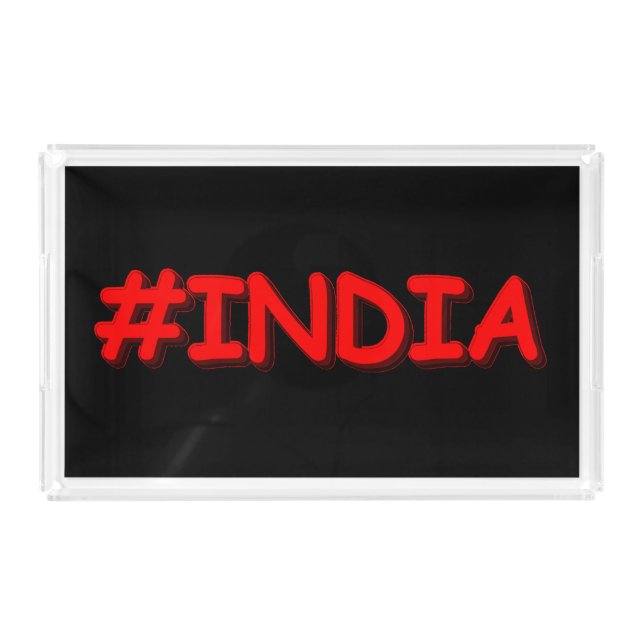 "#India" Cute Design. Buy Now Acrylic Tray (Front)