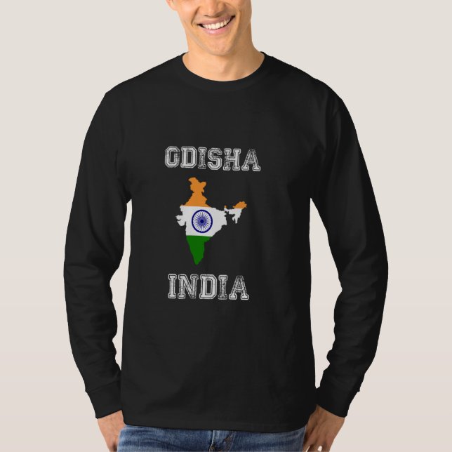 India Distressed Flag Odisha Pride T-Shirt (Front)