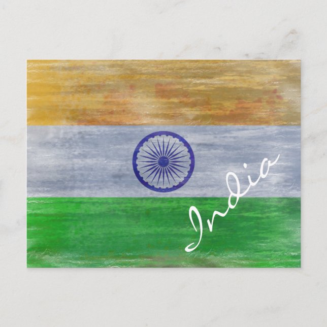 India distressed Indian flag Postcard (Front)