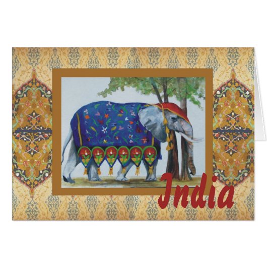 India Elephant card #1 (Front Horizontal)