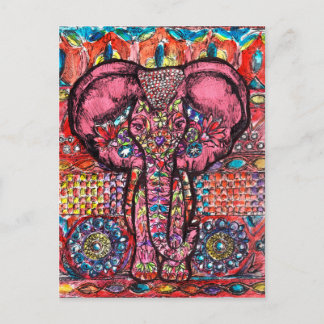 India Elephant Postcard