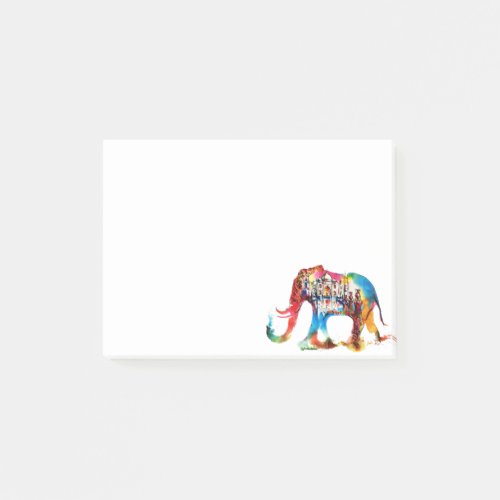 India Elephant Vintage Travel Love Watercolor Post_it Notes
