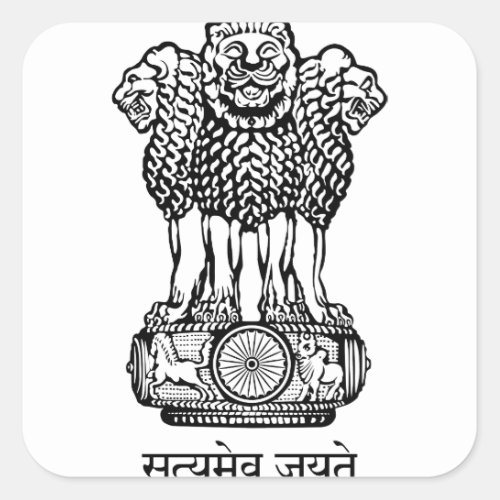 india emblem square sticker