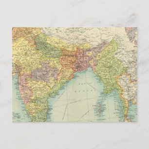 India & Farther India political Postcard