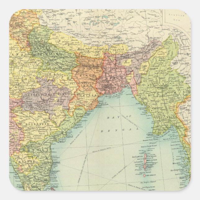 India & Farther India political Square Sticker (Front)