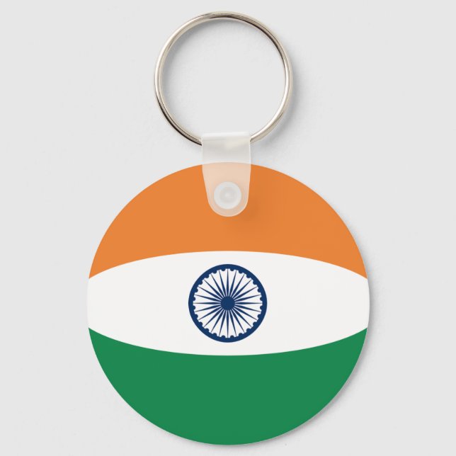 India Fisheye Flag Keychain (Front)