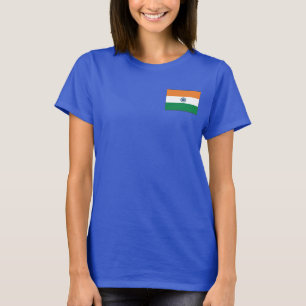 India Flag and Map dk T-Shirt