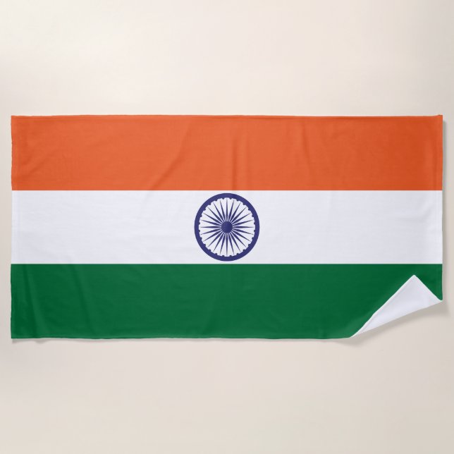 India Flag Beach Towel (Front)