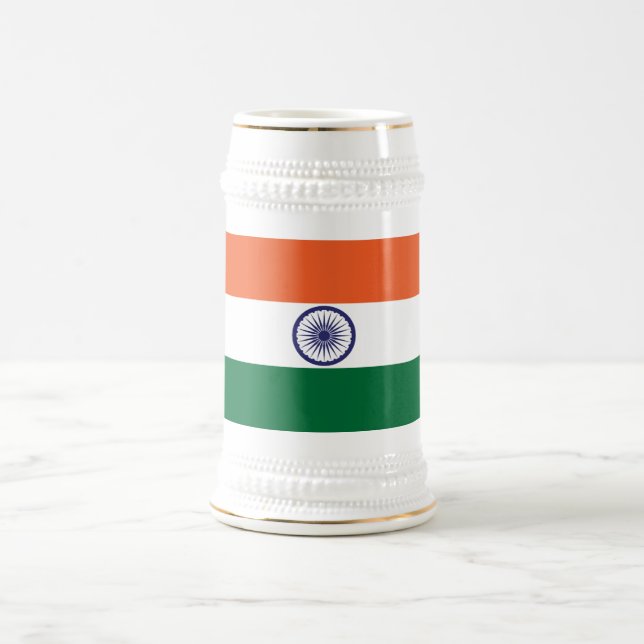 India Flag Beer Stein (Center)