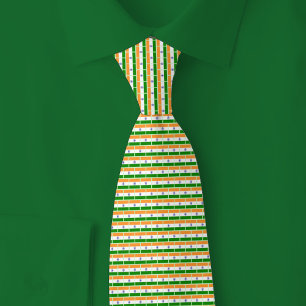 India Flag Brick Pattern Neck Tie