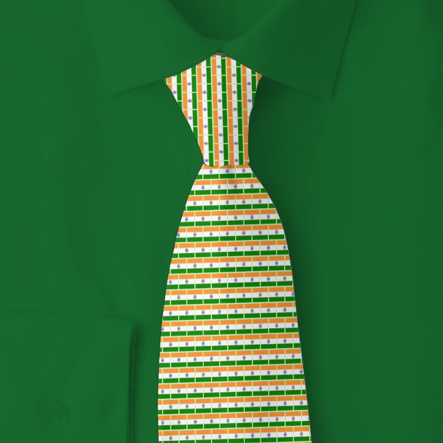 India Flag Brick Pattern Neck Tie (Creator Uploaded)