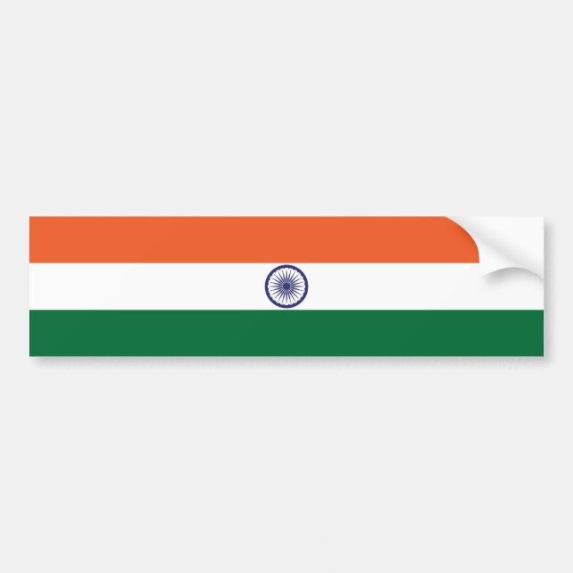 India Flag Bumper Sticker (Front)