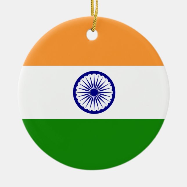 India Flag Ceramic Ornament (Front)