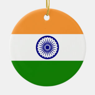 India flag ceramic ornament