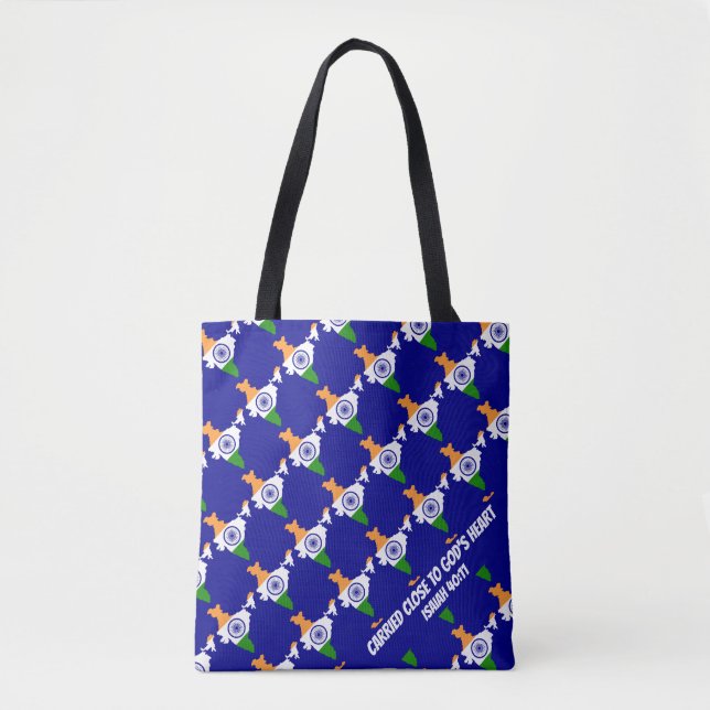 INDIA FLAG Christian Isaiah CUSTOM Tote Bag (Front)