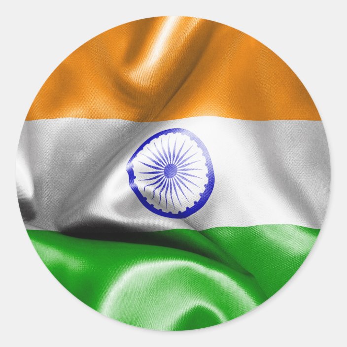 India Flag Classic Round Sticker | Zazzle.com