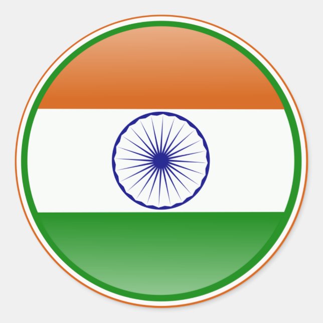India Flag Classic Round Sticker (Front)