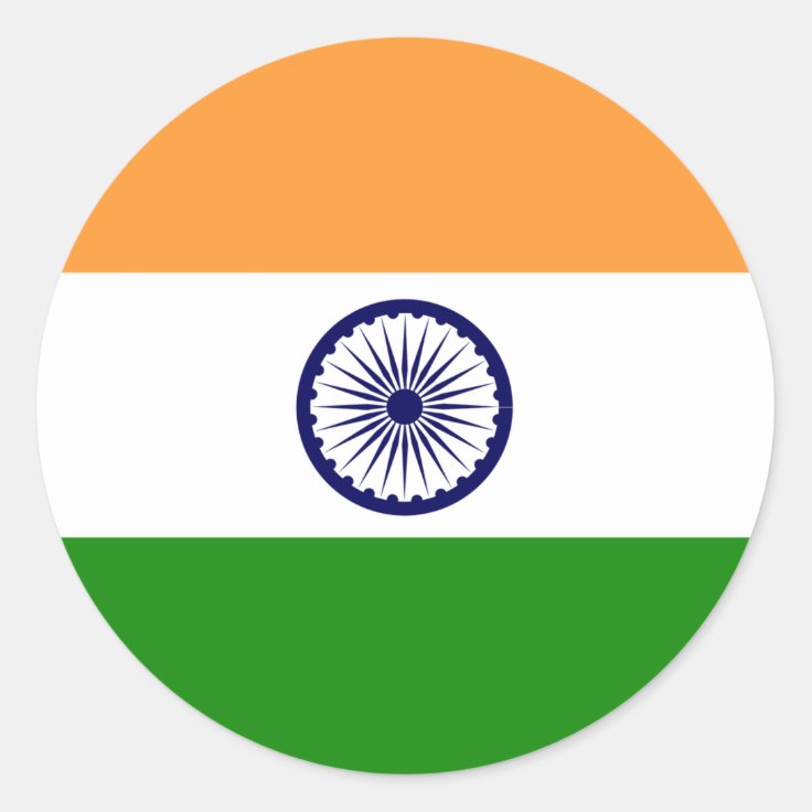 India Flag Classic Round Sticker | Zazzle