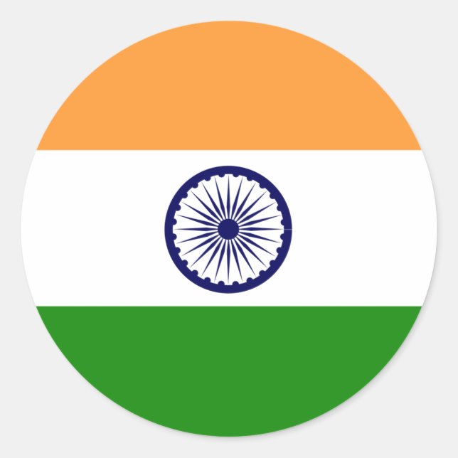 India Flag Classic Round Sticker (Front)