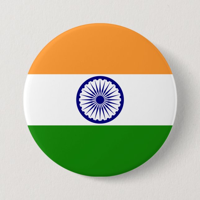 India Flag Design Pin Button (Front)