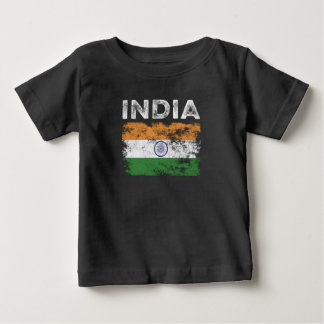 India Flag Distressed - Indian Flag Baby T-Shirt