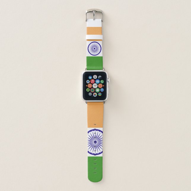 India Flag Emblem Apple Watch Band (Front)