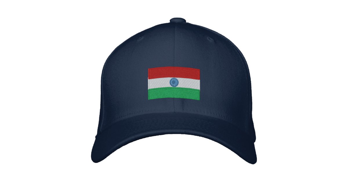 India flag embroidered flexfit hat | Zazzle