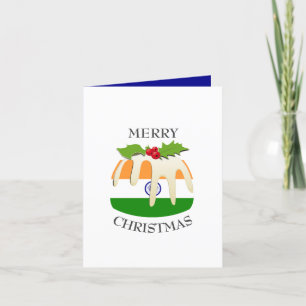 INDIA FLAG Festive Pudding Christmas Holiday Card