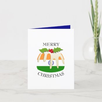 India Flag | Festive Pudding | Christmas Holiday Card by BereanDesigns at Zazzle