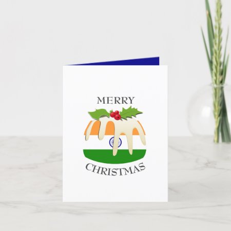 India Flag | Festive Pudding | Christmas Holiday Card