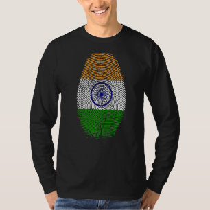 India Flag Fingerprint It Is In My Dna For Indian T-Shirt