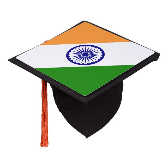 India flag graduation cap topper (Angled)