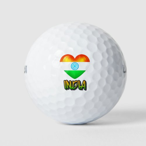 India Flag Heart Cutout Golf Balls