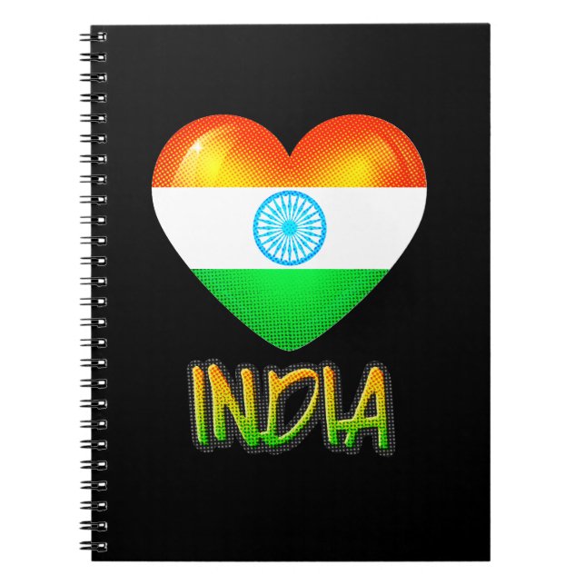 India Flag Heart Cutout Notebook (Front)