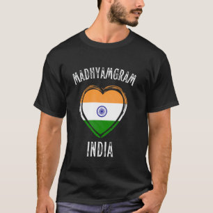 India Flag Heart Madhyamgram City T-Shirt