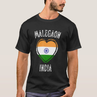 India Flag Heart Malegaon City T-Shirt