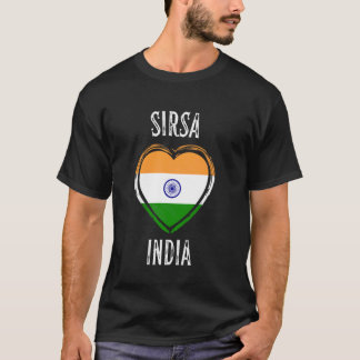 India Flag Heart Sirsa City T-Shirt
