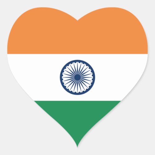 India Flag Heart Sticker