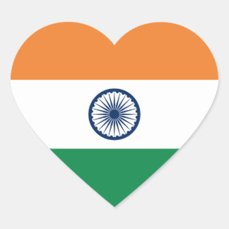 India Flag Heart Sticker