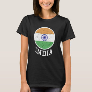 India Flag In Tricolor With Ashoka Chakra Desi Ind T-Shirt