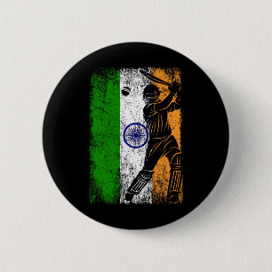 India Flag Indian Cricket Jersey Fan Player Coach Button