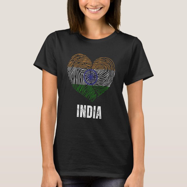 India Flag Indian Flag India DNA India Heart T-Shirt (Front)