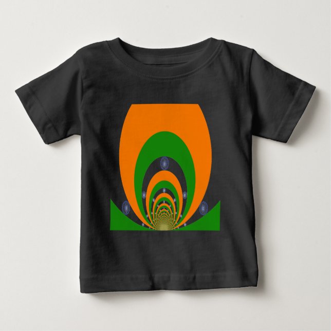 India Flag Kaleidoscope: Endless Unity & Patriotis Baby T-Shirt (Front)