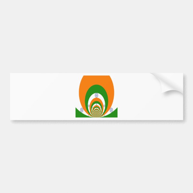 India Flag Kaleidoscope: Endless Unity & Patriotis Bumper Sticker (Front)