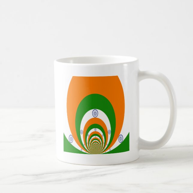 India Flag Kaleidoscope: Endless Unity & Patriotis Coffee Mug (Right)