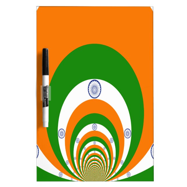 India Flag Kaleidoscope: Endless Unity & Patriotis Dry Erase Board (Front)