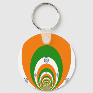 India Flag Kaleidoscope: Endless Unity & Patriotis Keychain