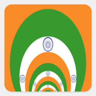 India Flag Kaleidoscope: Endless Unity & Patriotis Square Sticker