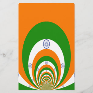 India Flag Kaleidoscope: Endless Unity & Patriotis Stationery