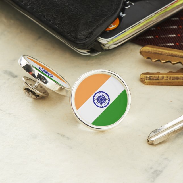 India flag lapel pin (In Situ)